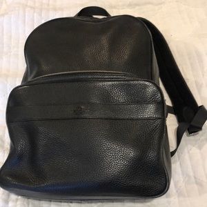 Coach black leather backpack